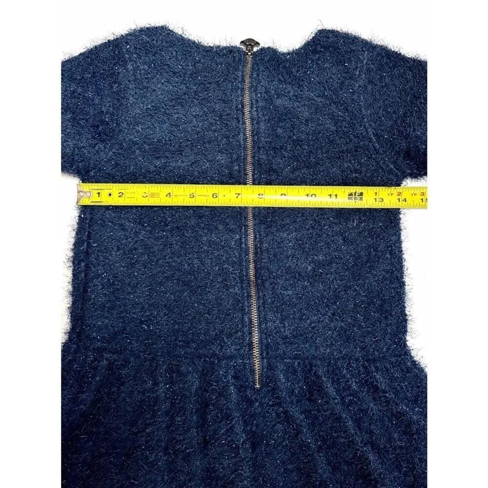 Appaman Girl's Kelsey Dress Navy Eyelash Knit Sparkly Textured Party Size 14